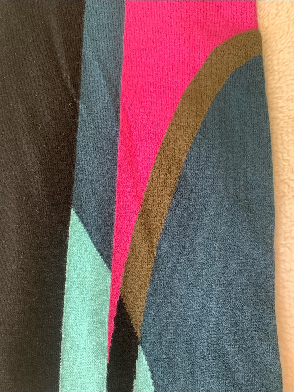 KNIT SCARF MERINO WOOL ABSTRACT - Picture 4 of 6